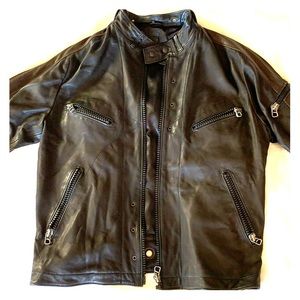Men’s Black leather jacket vintage Fiocchi leather